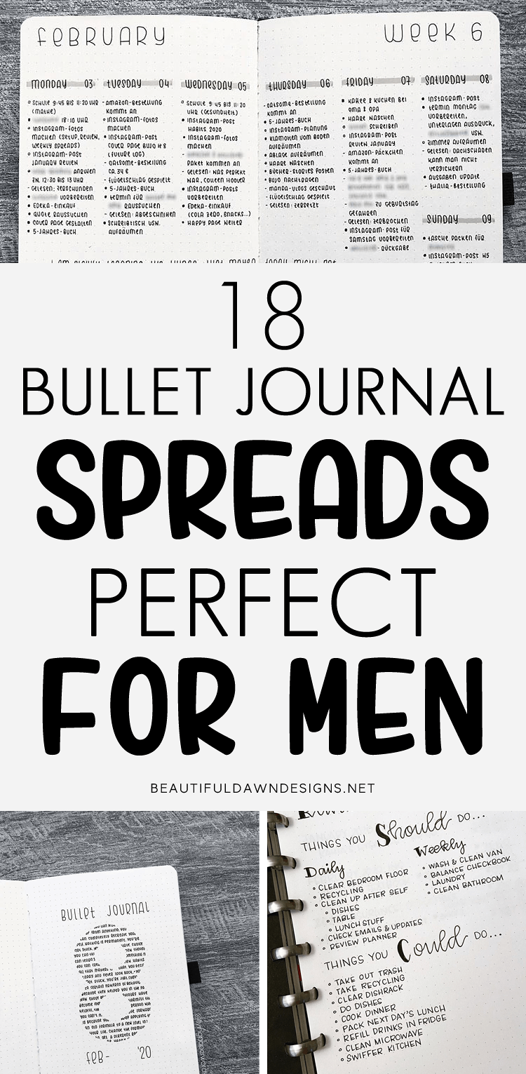 18 Bullet Journal Spreads Perfect for Men