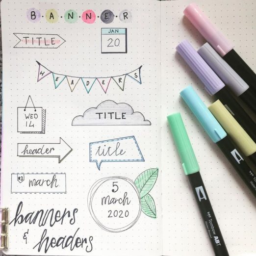 35 Stunning Bullet Journal Header and Title Ideas Beautiful Dawn Designs