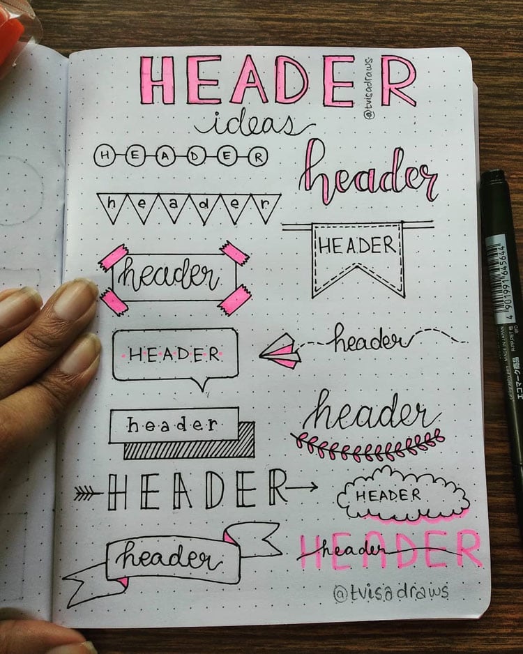 35 Stunning Bullet Journal Header and Title Ideas - Beautiful Dawn Designs