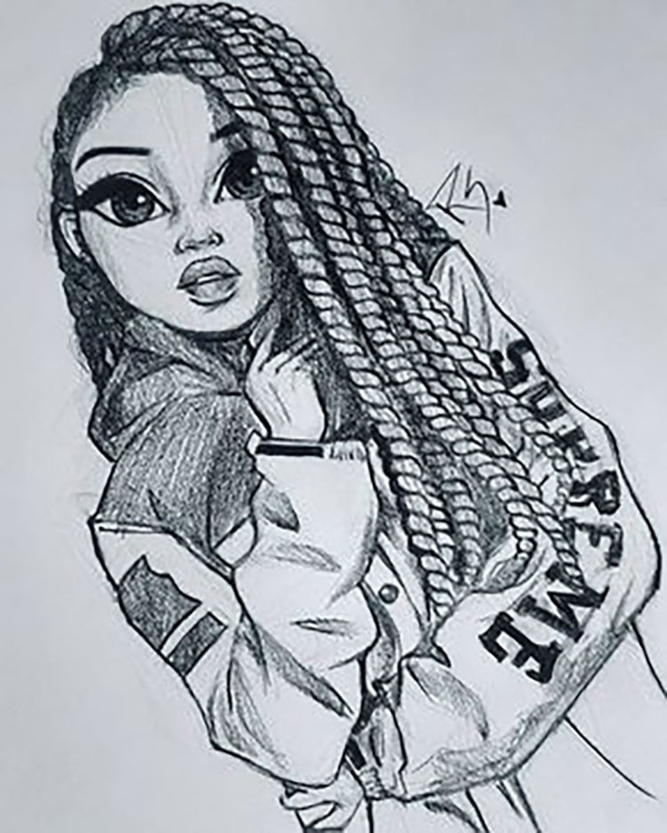 GIRL WITH TWISTS IN HAIR