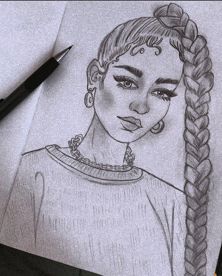 GIRL WITH LONG BRAID