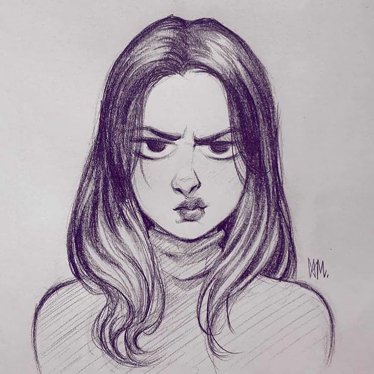 GIRL WITH GRUMPY FACE