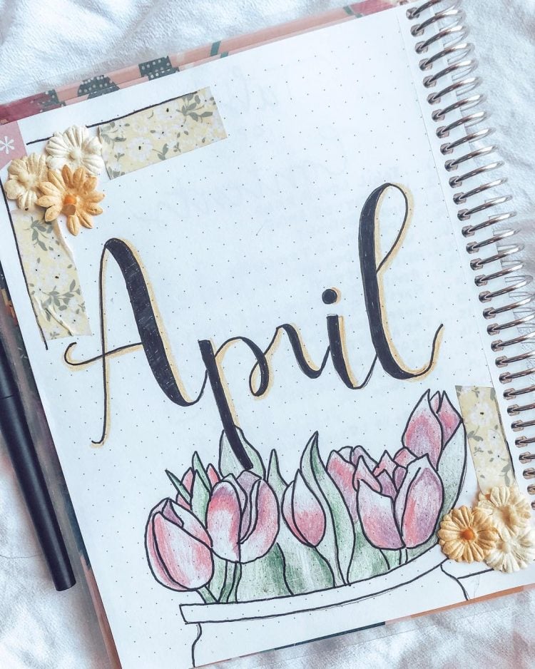 32 Bullet Journal Monthly Cover Ideas For April 2023 - Beautiful Dawn ...