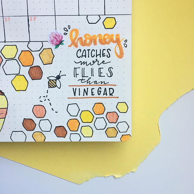 31 Sweet Bee Themed Bullet Journal Spreads - Beautiful Dawn Designs