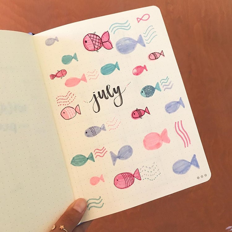 28+ Bullet Journal Cover Page Ideas for July - Beautiful Dawn Designs