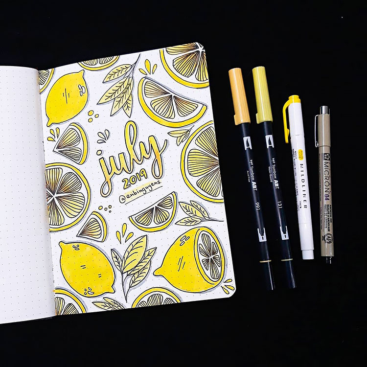 28 Bullet Journal Cover Page Ideas For July Beautiful Dawn Designs