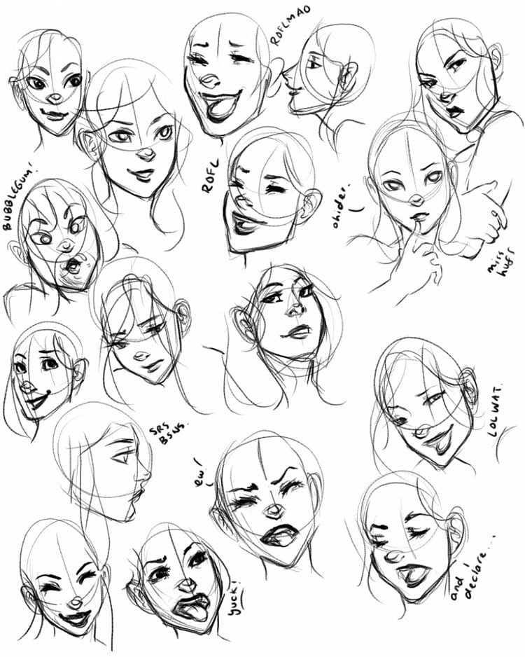 Cartoon Character Facial Expression Drawings Beautiful Dawn Designs 6811