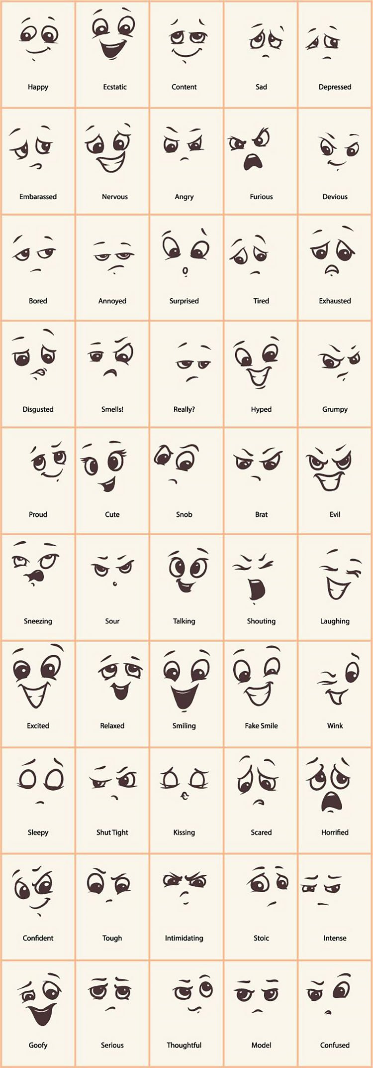 Cartoon Character Facial Expression Drawings Beautiful Dawn Designs 5194