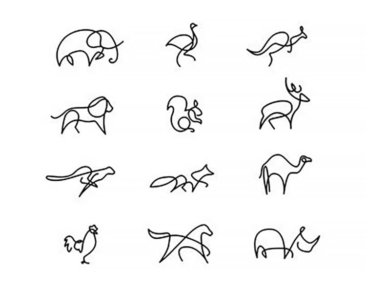 simple drawings of animals