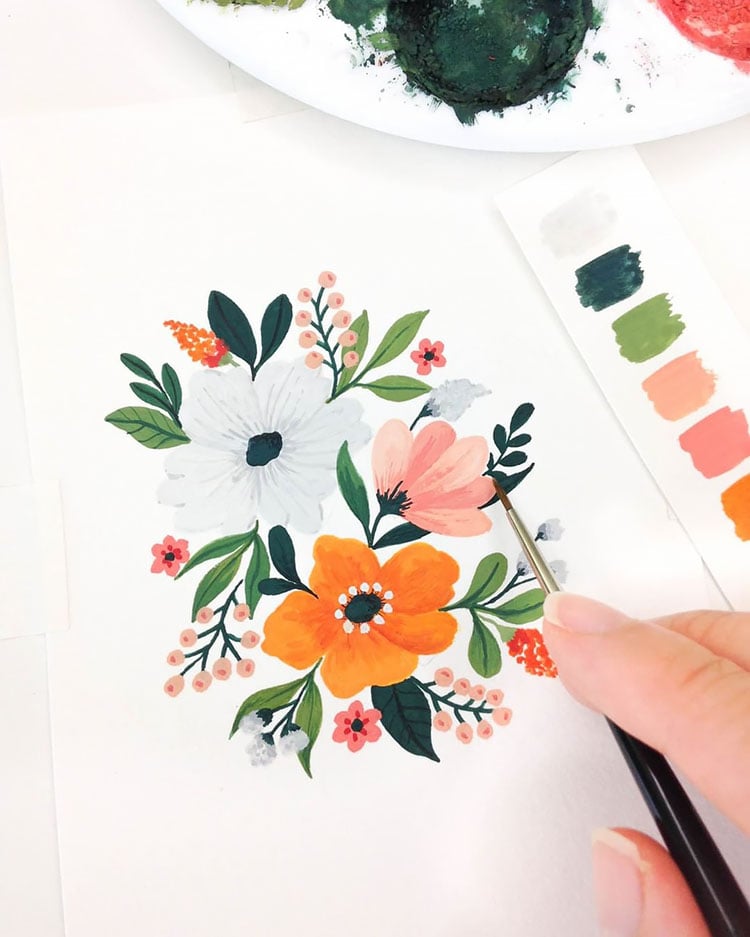 30 Watercolor Flower Painting Ideas for Beginners - Beautiful Dawn Designs