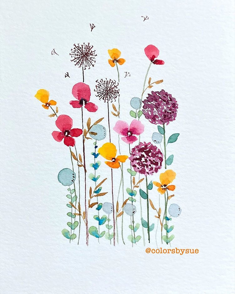 Watercolor Flower Tutorial