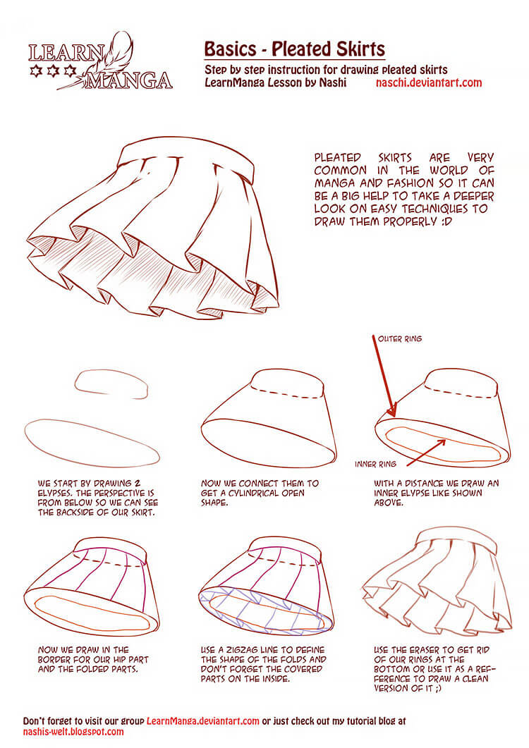 Manga Pleated Skirts Drawing