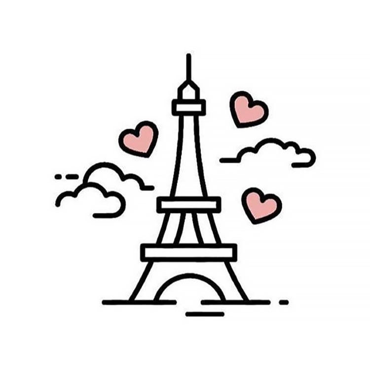 EIFFEL TOWER WITH HEARTS