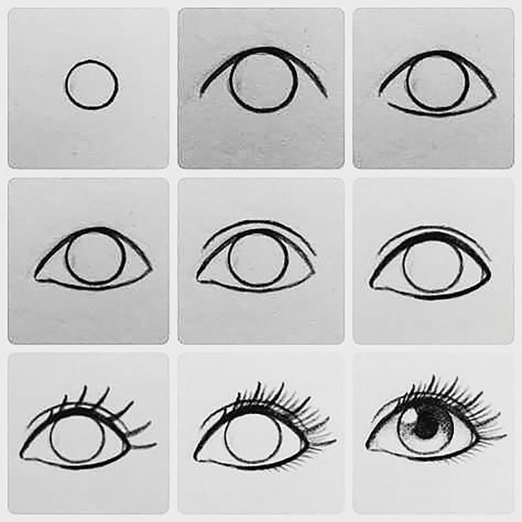 How to draw eyes step by step