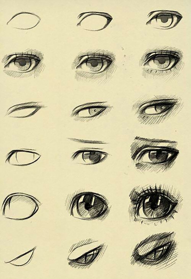 CARTOON CHARACTER EYE DRAWING SKETCHES