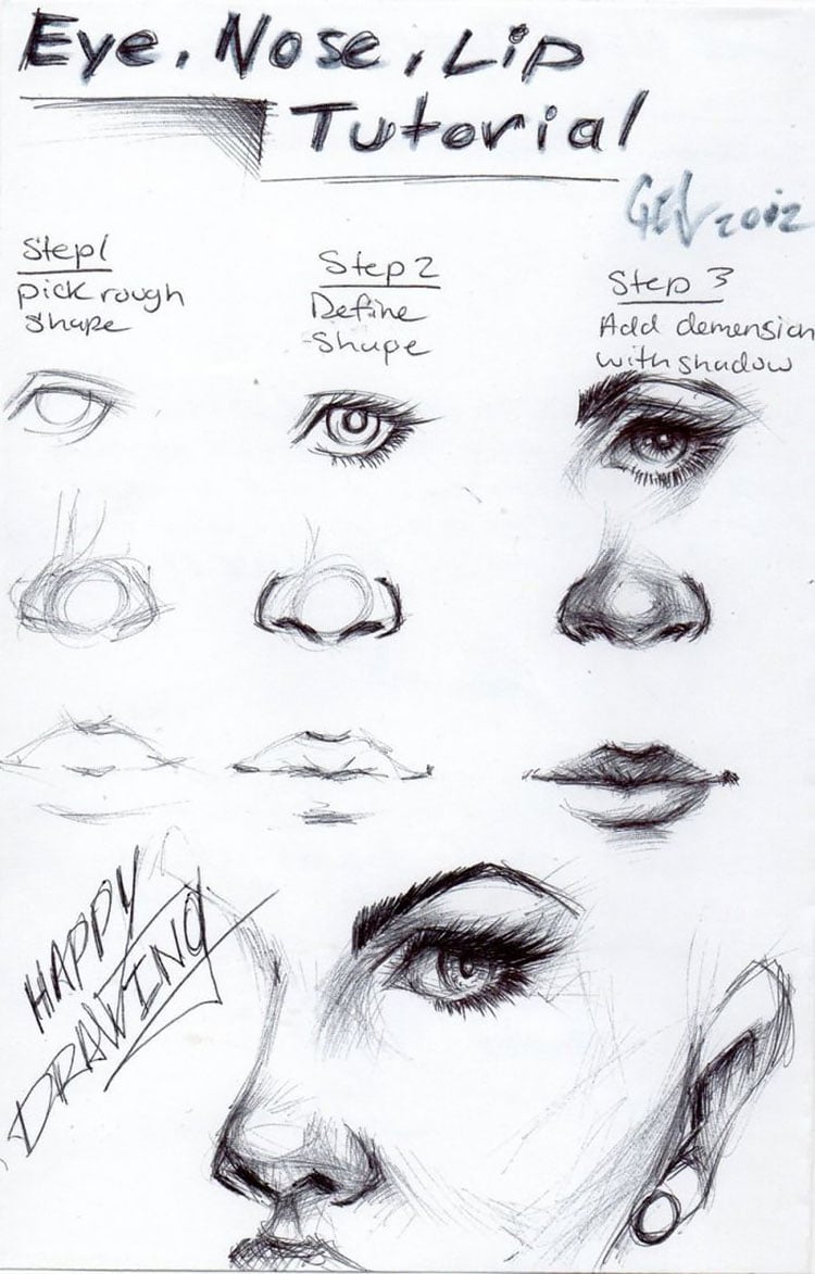 NOSE LIP AND EYE TUTORIAL