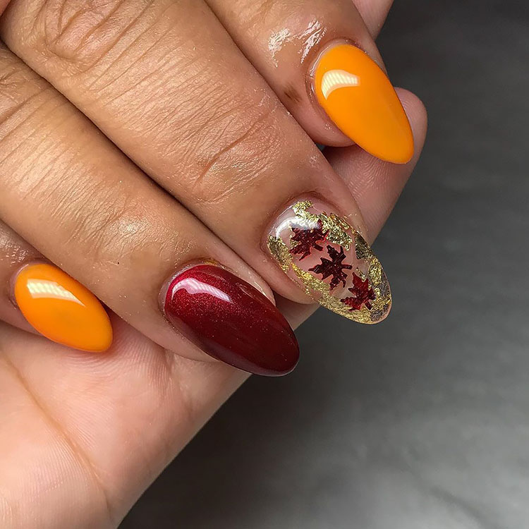 30+ Acrylic Nail Design Ideas for Fall and Thanksgiving - Beautiful ...