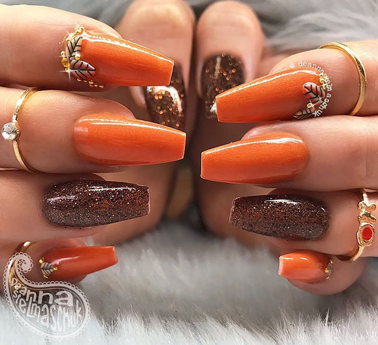 fall nail ideas orange