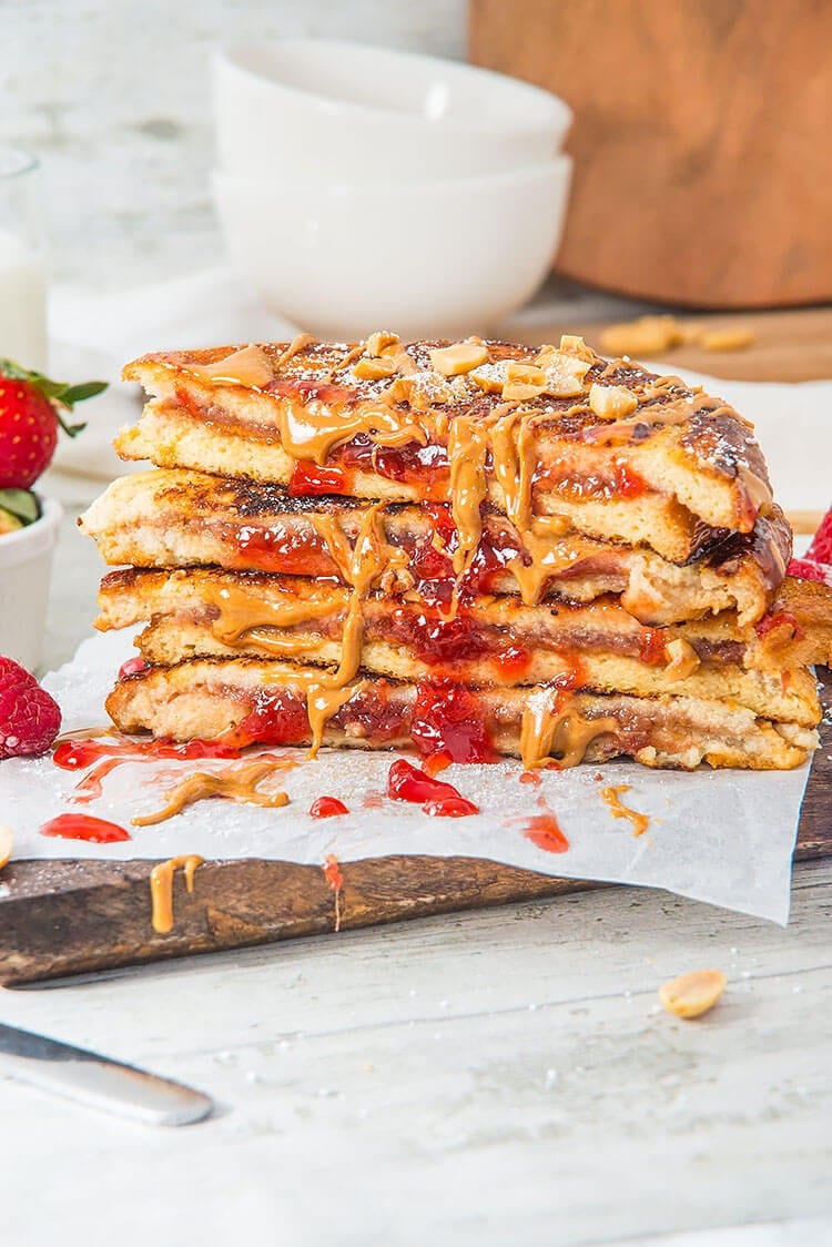 Peanut Butter and Jelly Stuffed French Toast