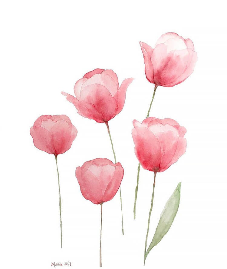 25 Easy Watercolor Flower Paintings to Inspire You Beautiful Dawn Designs