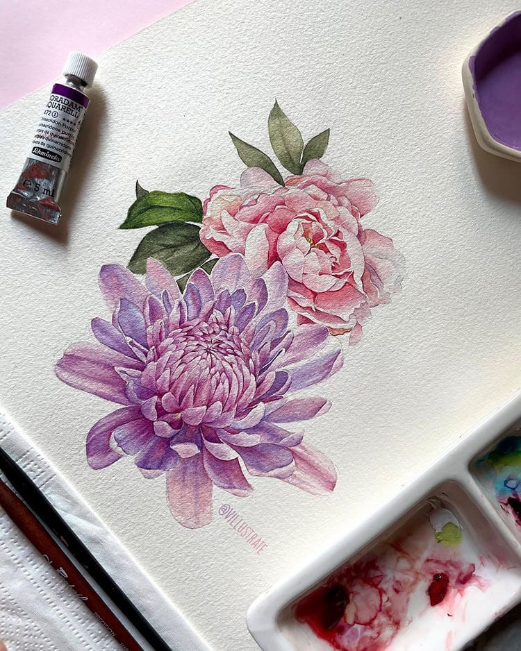 25 Easy Watercolor Flower Paintings to Inspire You - Beautiful Dawn Designs