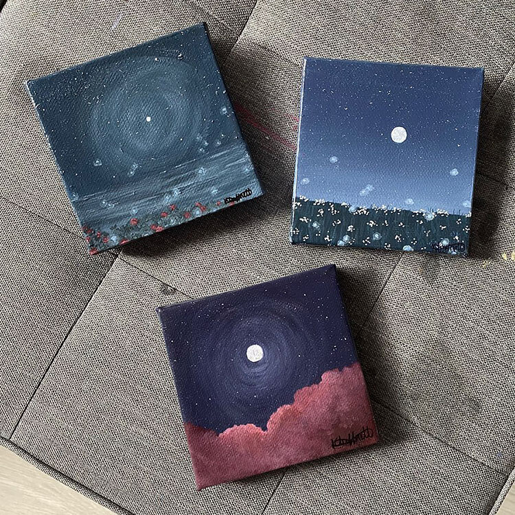 simple night sky painting