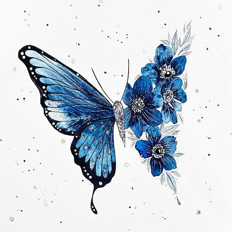 watercolor butterfly paintings