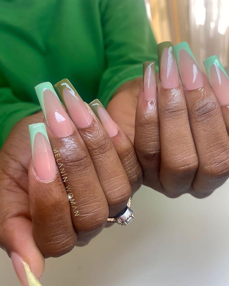 green ombre tips