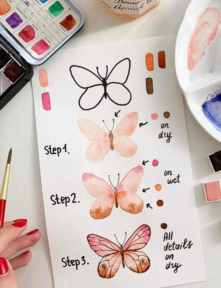 watercolor butterfly tutorial