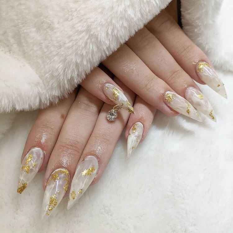 stiletto clear nails