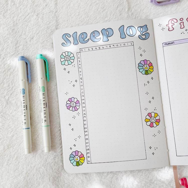 12 Sleep Tracker Ideas for Your Bullet Journal - Beautiful Dawn Designs