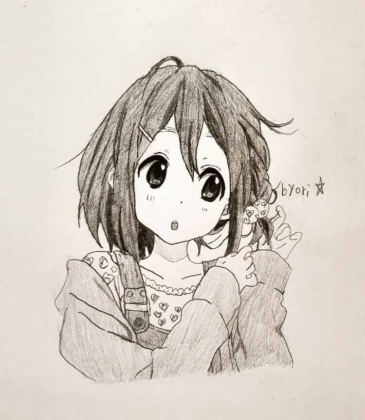 pencil drawings of anime girls