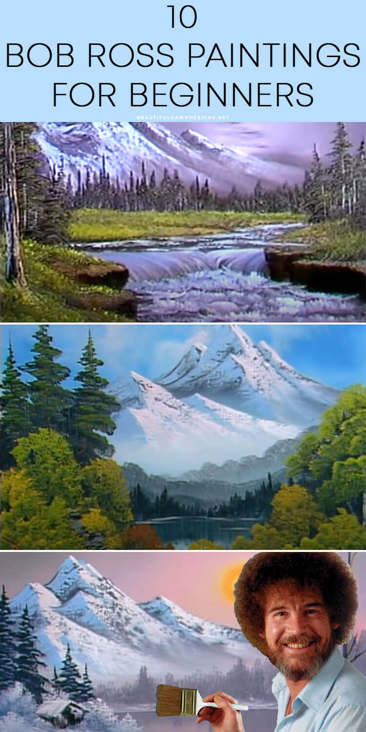 Easy Majestic Mountains - Simple Bob Ross Painting For Beginners! 