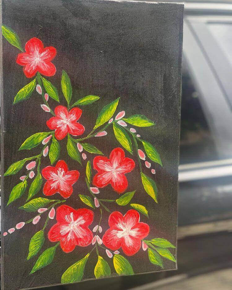 acrylic painting ideas flowers