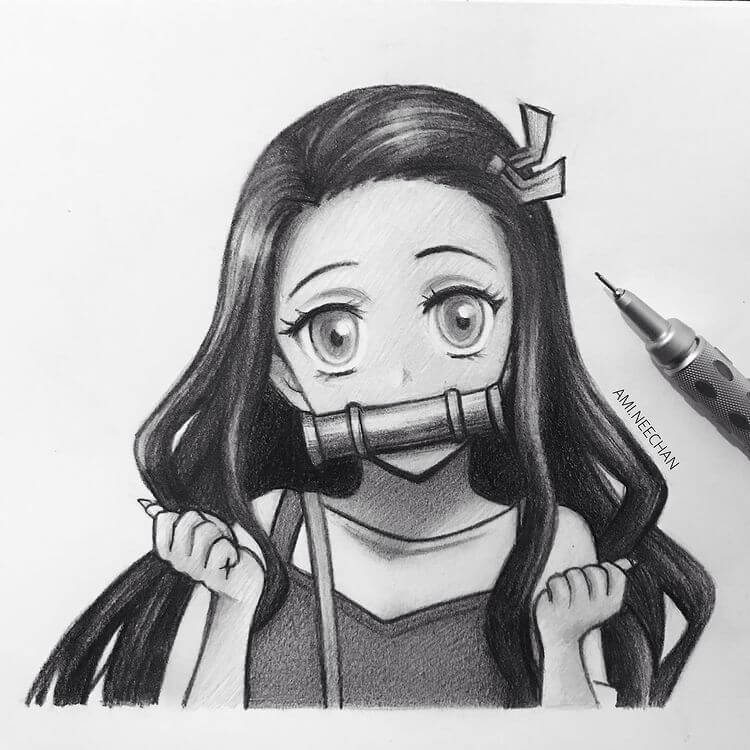 19 Awesome Drawings of Nezuko Kamado - Beautiful Dawn Designs