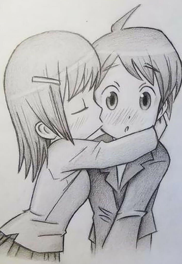 cute love drawings in pencil