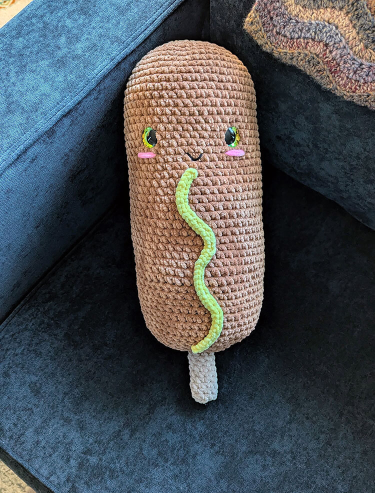Jumbo corn dog crochet pattern