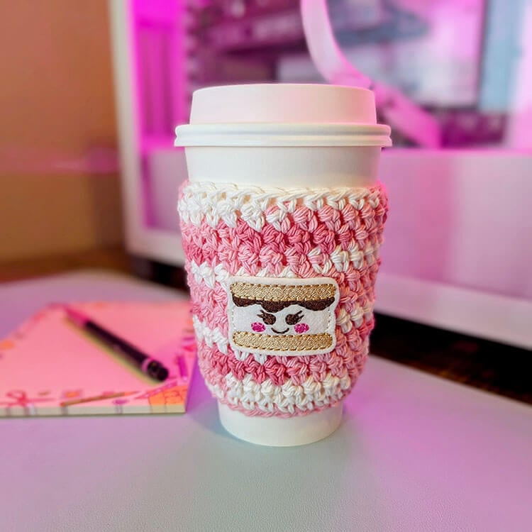 cup cozy with applique