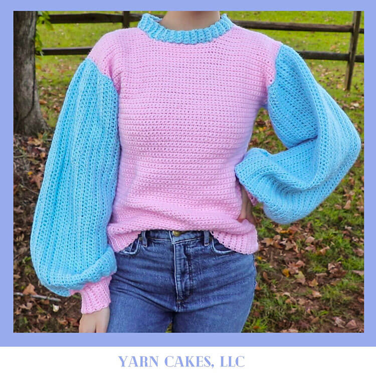 Cotton Candy Puff Sleeve Sweater