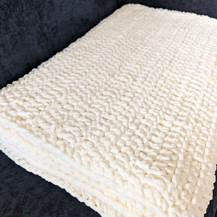 Folded crochet blanket