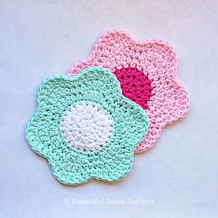 Easy Flower Coaster Stacked 2