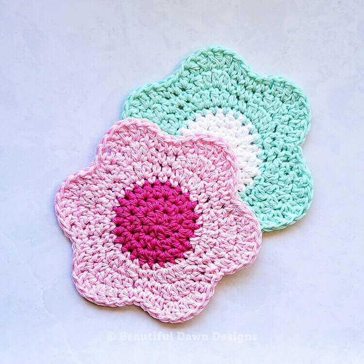 Easy Flower Coaster Stacked