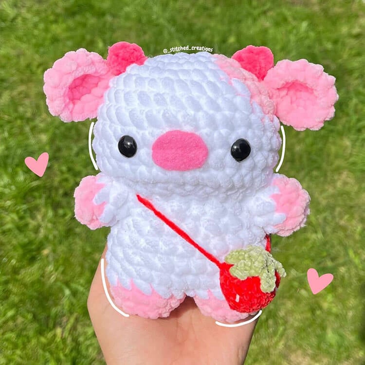 free strawberry cow pattern