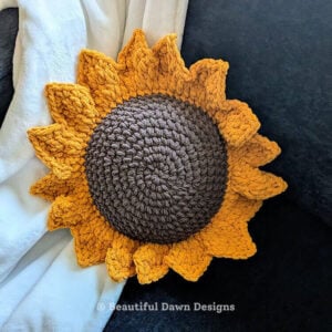 Sunflower Crochet Pillow