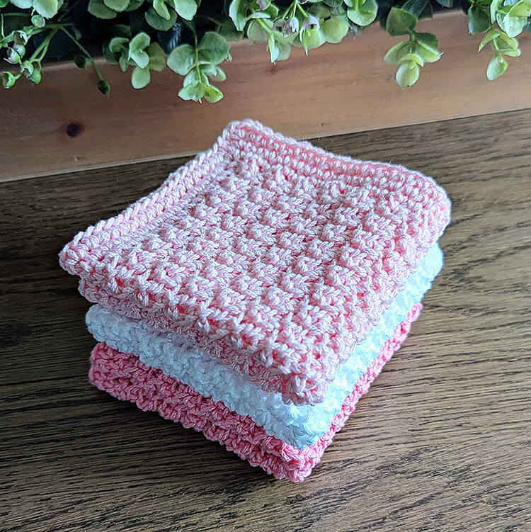 Beginner Friendly Dishcloths Stacked