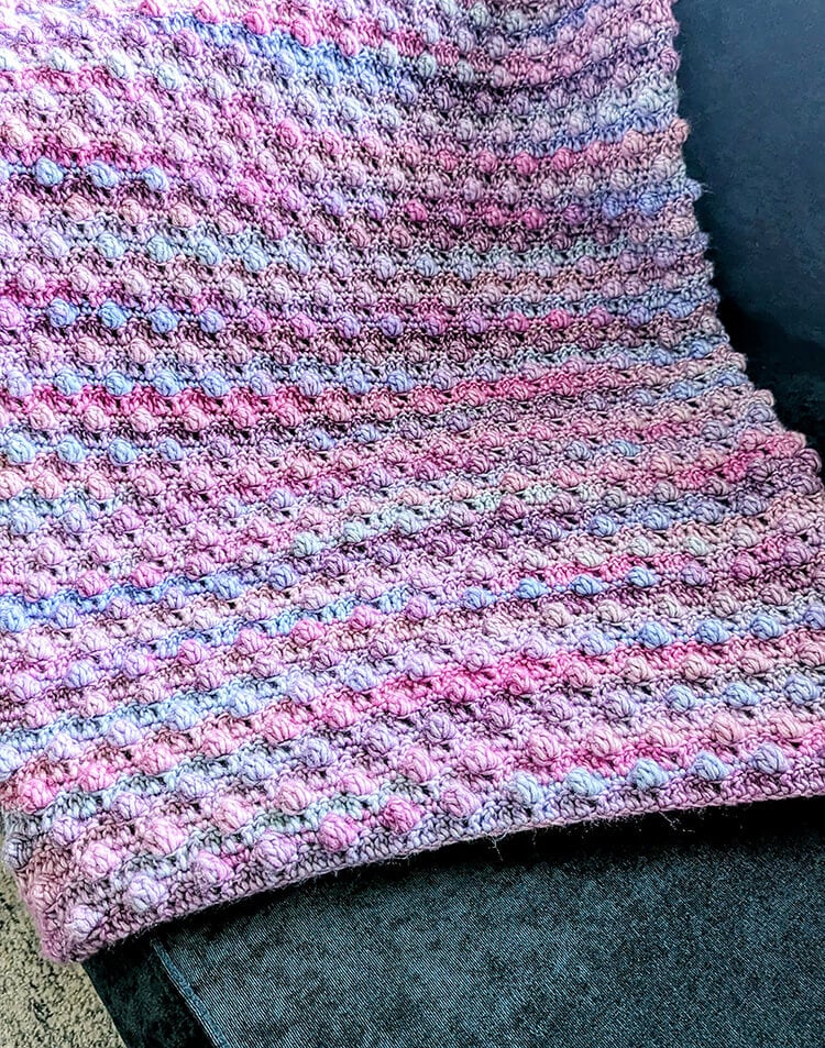 Skyline Bobble Blanket Folded on Couch