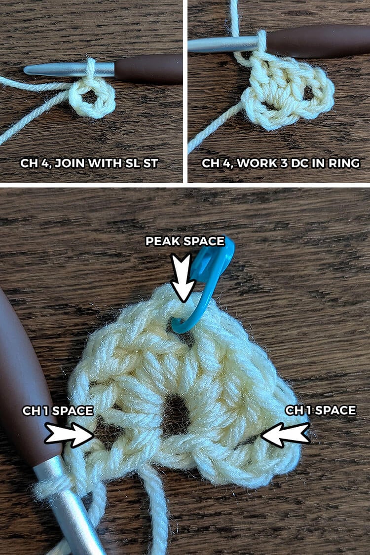 granny shawl tutorial 1