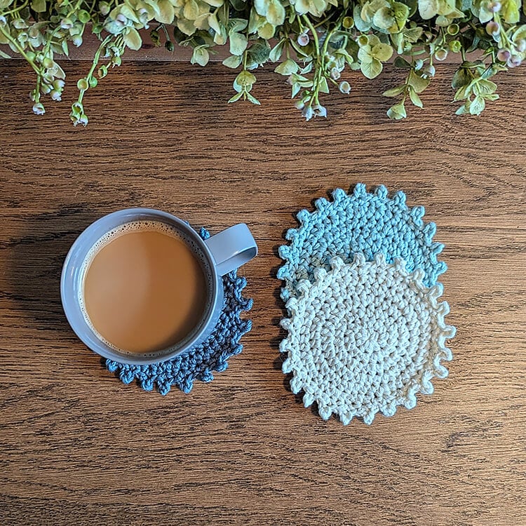 Picot Coaster with Coffee