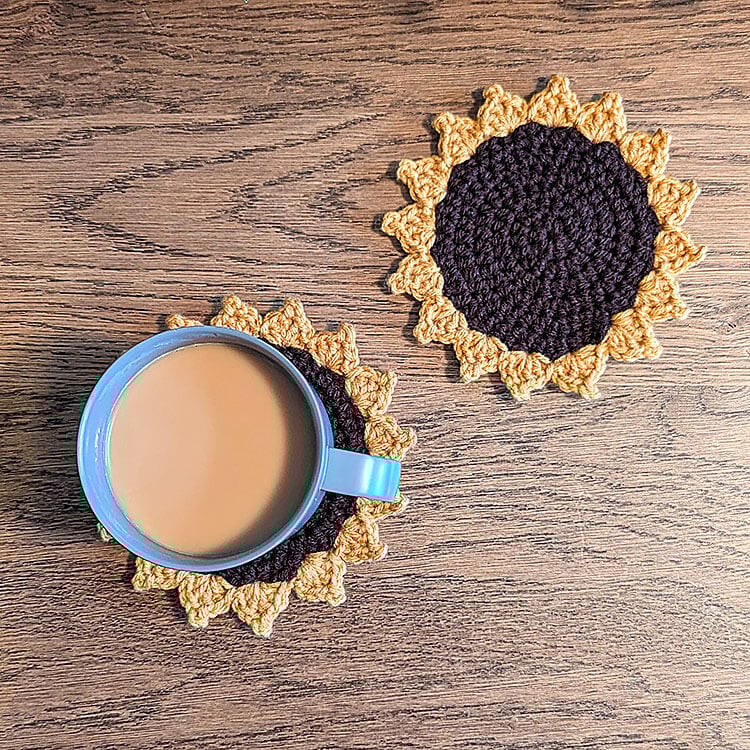 Crochet Sunflower Coasters