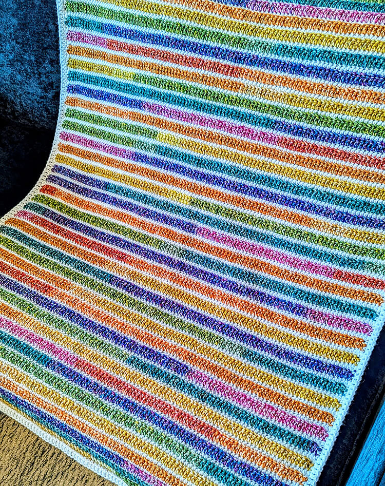 Crochet Prism Blanket on Couch